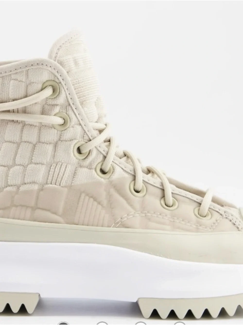 Converse Kids Light Beige High-Top Sneakers with White Sole